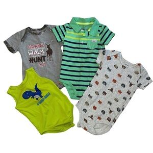 Set of 4 Colorful Baby Onesies